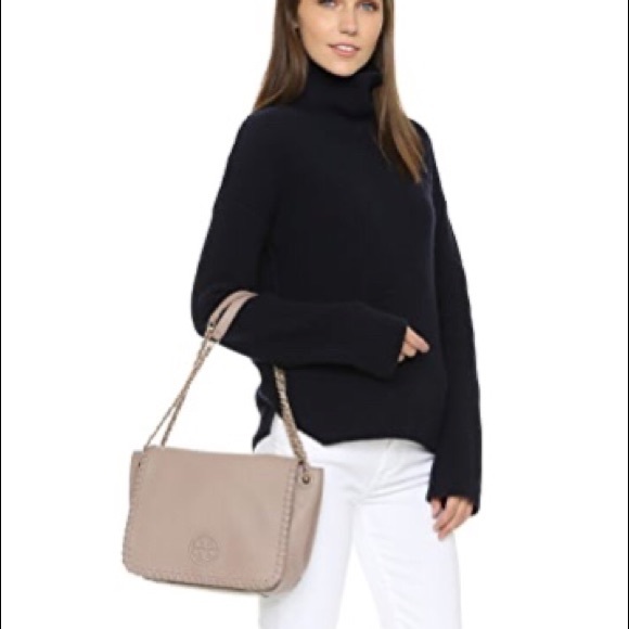 Tory Burch Marion Small Leather Bag Light Oak - Picture 3 of 16